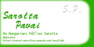 sarolta pavai business card